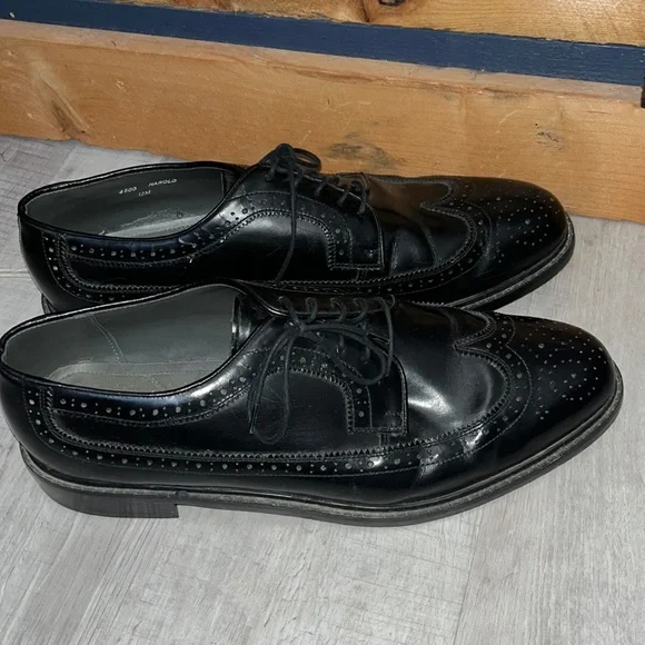 Freeman | Shoes | Vtg Freeman Harold Black Leather Long Wing  display picture 3